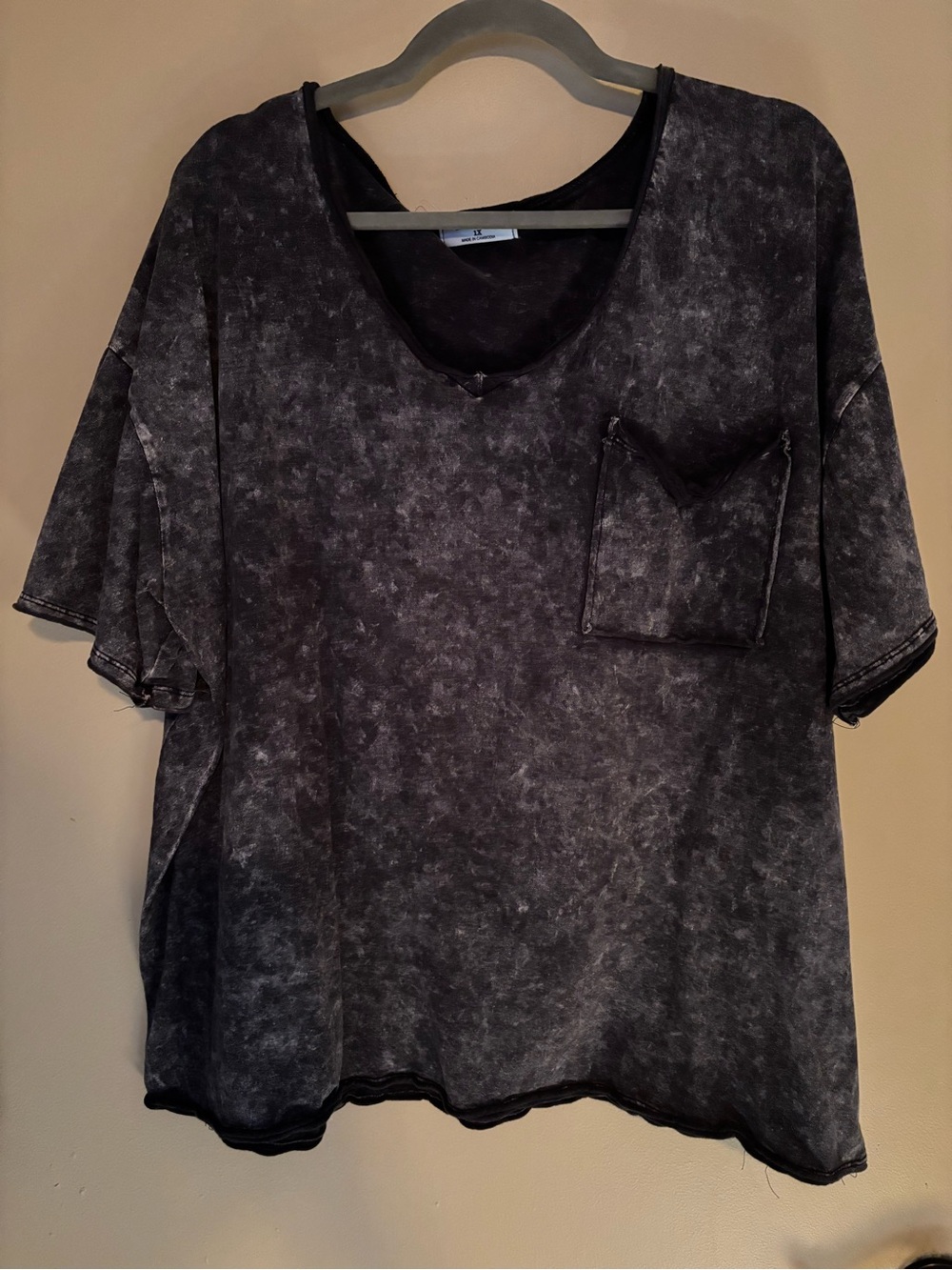 Zenana Outfitters Washed Black Pocket Tee